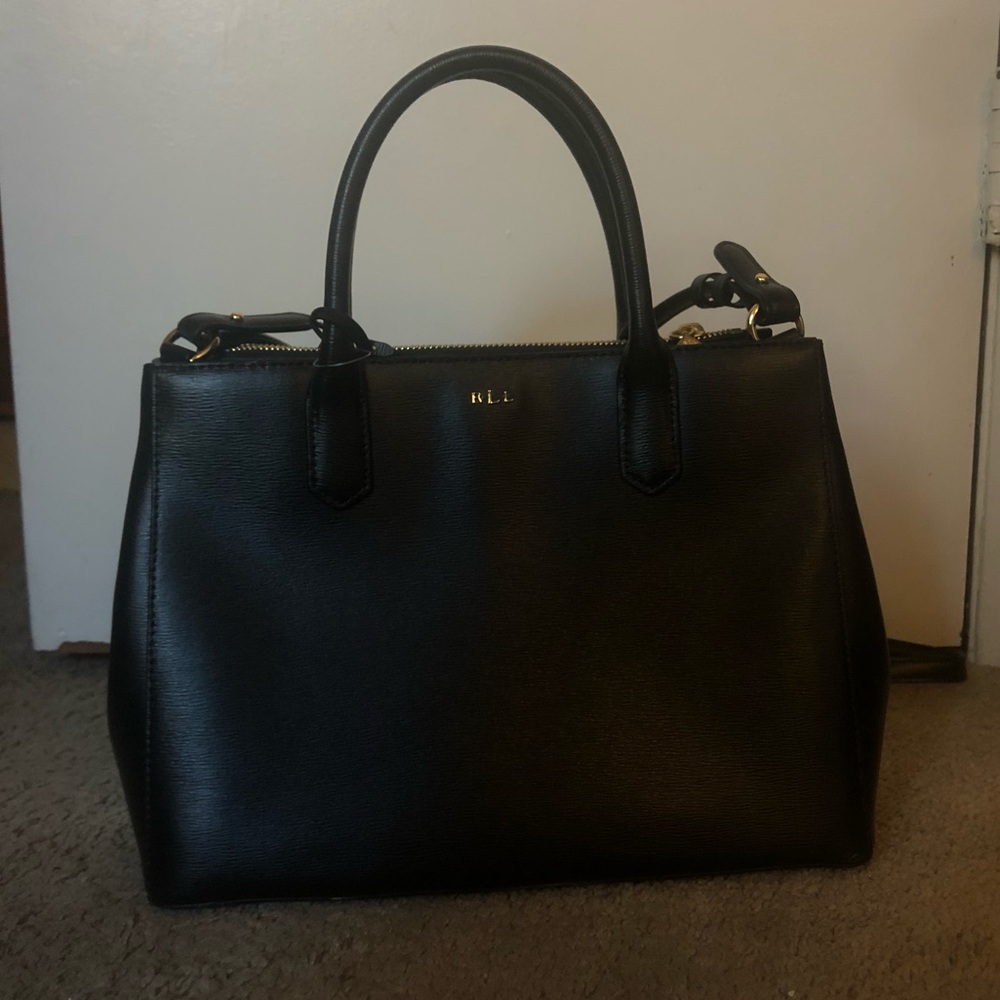 new Ralph Lauren black leather satchel